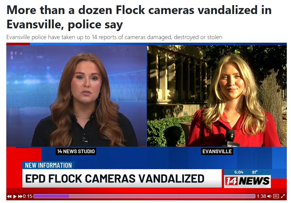 OrwellDay's tweet photo. Flocktober has started!!  

We've taken down 24 cameras on the 28th, and with momentum like that, it's time to start keeping track.

6 down in Toledo, OH
14 in Evansville, IN
3 in Wichita, KS
1 in Columbia, MO

Flocktober running total so far = 24 cameras https://t.co/nYpSnAelVm