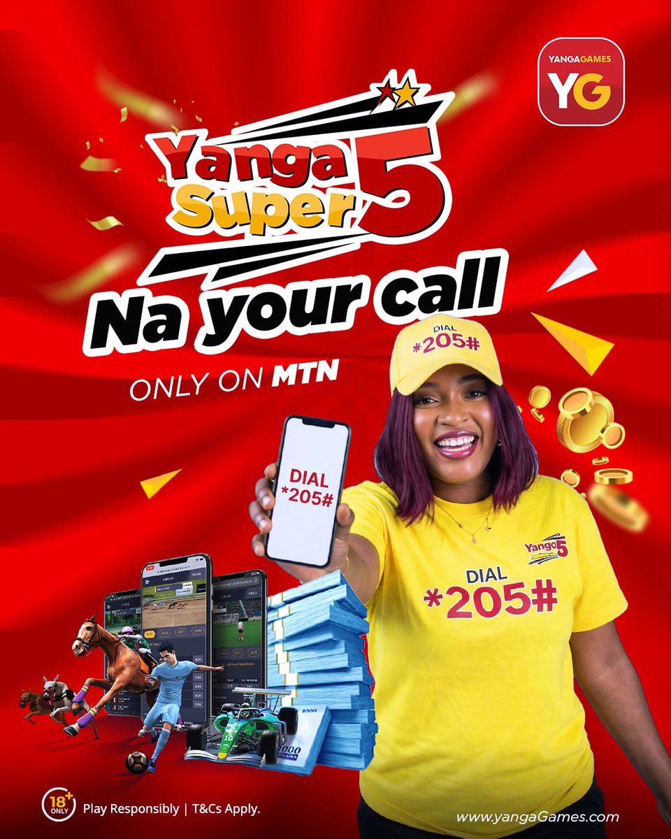 SOUNDCITYtv's tweet photo. MAKE THE CALL. OWN THE MOMENT.
YANGA SUPER 5 IS LIVE! 🏆
MTN subscribers, dial *205# and make your move.
.
Your Game. Your Call. Your Move.
Play Responsibly | T&amp;C Apply
https://t.co/skhTVzDJHX
#Soundcity #PoweredByMusic https://t.co/jKClZ77Ovt