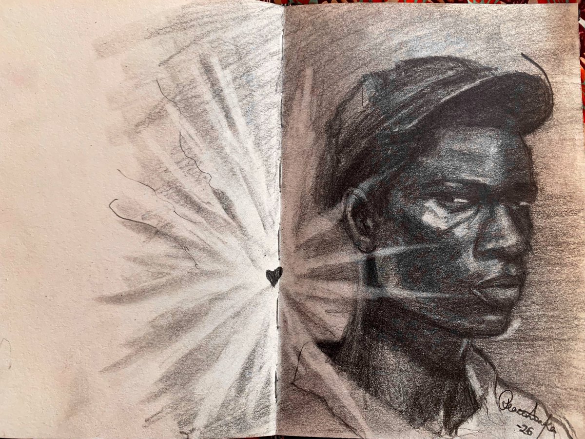 thepeacedennis's tweet photo. The structure of his face just looked interesting i had to draw and paint it. https://t.co/Zuz07rUTsi
