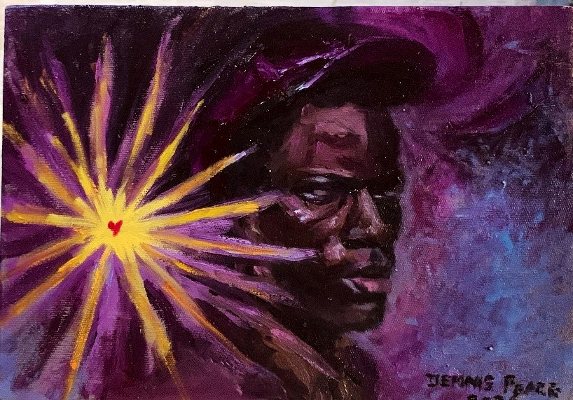 thepeacedennis's tweet photo. The structure of his face just looked interesting i had to draw and paint it. https://t.co/Zuz07rUTsi