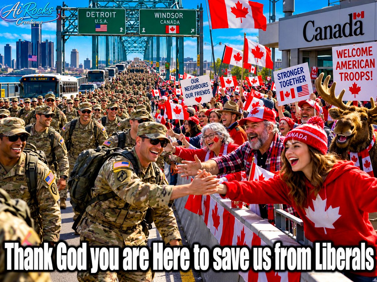 AllstageJim's tweet photo. While Carney the Clown makes up lies about a U.S invasion, and his followers are stupid enough to believe it. The truth is most common sense Canadians welcome the U.S Military coming in and saving us from this Marxist Liberal tyranny.
#usarocks #comeonin #saveusfromliberals #takeover #savedemocracy
