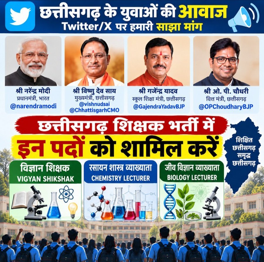 vishurathia's tweet photo. कैसी ये सरकार
विज्ञान शिक्षक देने से लाचार
@vishnudsai @ChhattisgarhCMO
@vishnudsai @ChhattisgarhCMO @OPChoudhary_Ind @narendramodi @GajendraYdvBJP
#AddLecturerPosts
CG #CGLecturerBharti
@narendramodi @GajendraYadavBJP
#AddLecturerPostsCG
#CGLecturerBharti https://t.co/6VMg4nlqSR