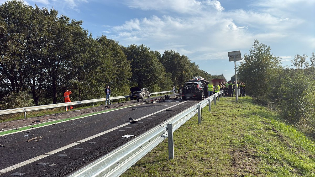 Grote ravage na ongeval op de N48