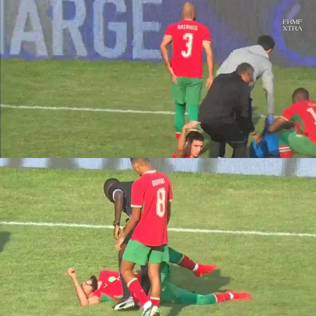 mufcMPB's tweet photo. 🚨 BREAKING:

Noussair Mazraoui had to be subbed off for Morocco against Lesotho due to INJURY. #MUFC [@FRMFXtra] https://t.co/laCwzmM9jg