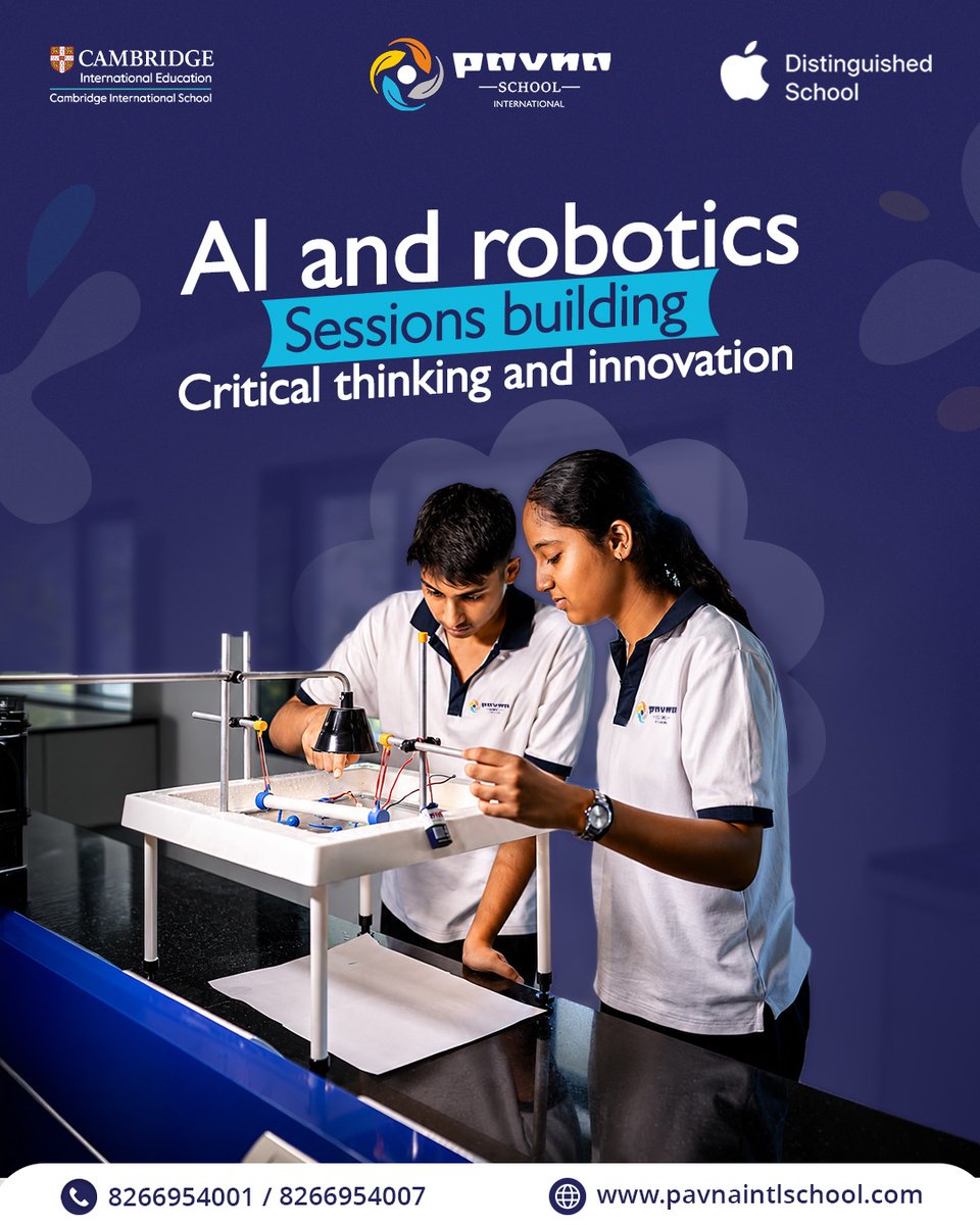 EdgarSloweiccz's tweet photo. What skill do you wish you’d learned in school? Our students are learning it now. AI and robotics at Pavna International School develop the critical thinking, problem-solving and innovative mindset the world needs today. https://t.co/ikp9kXOzBg