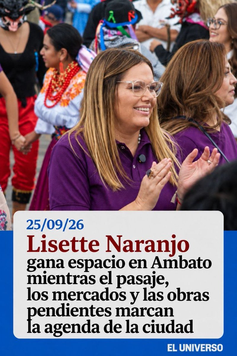 Marcosruizvr's tweet photo. La energía y dedicación de Lisette Naranjo resuenan con las comunidades que anhelan un progreso real con ADN Ecuador. Ambato no puede seguir soportando la falta de estrategia de Diana Caiza y la inacción de figuras como Luis Amoroso. https://t.co/ngeRxHk3He