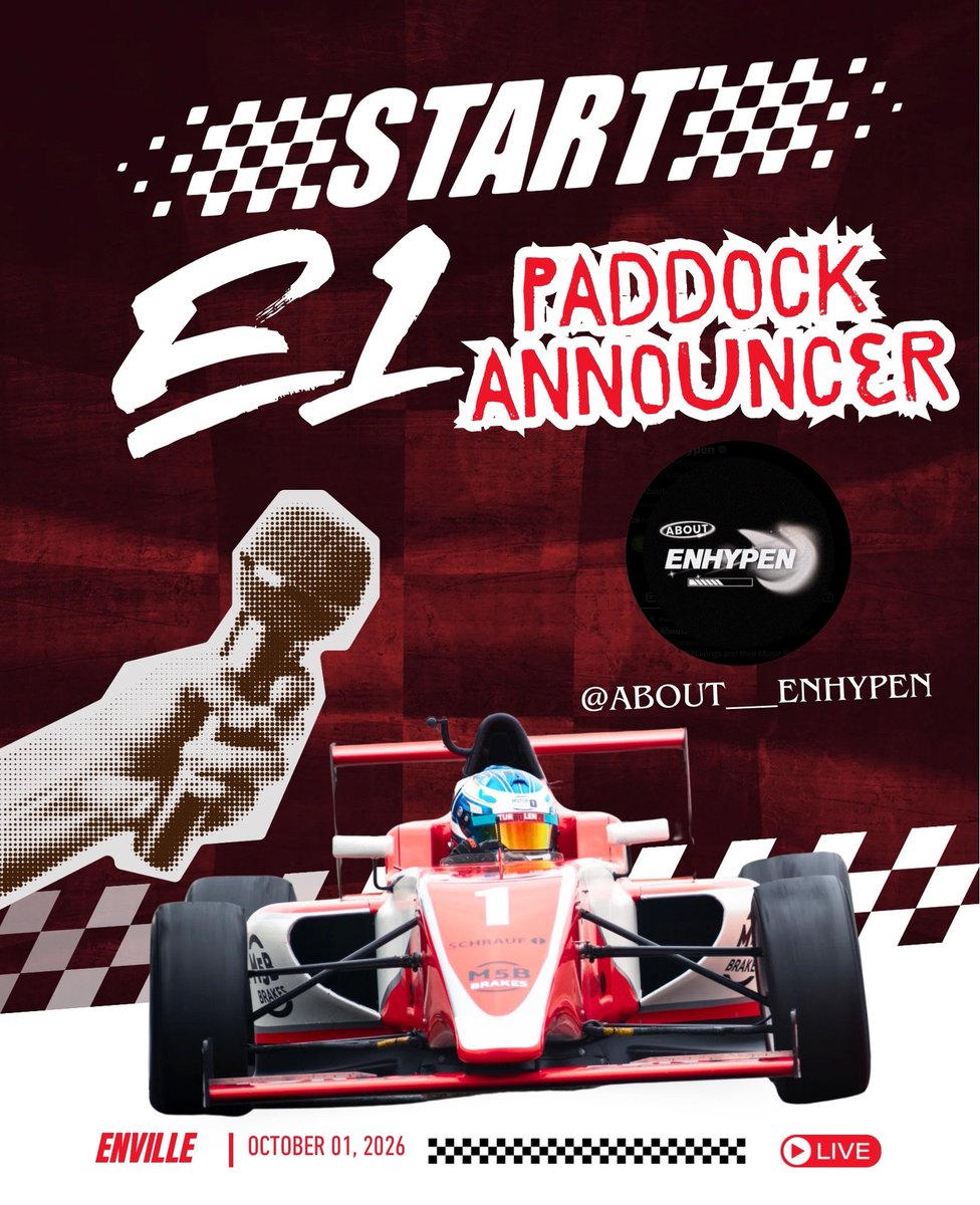 About___Enhypen's tweet photo. ENHYPEN MAMA GRAND PRIX
PADDOCK ANNOUNCER
2026

#EMGP2026
#ENHYPEN https://t.co/ZVUjIPvxGC