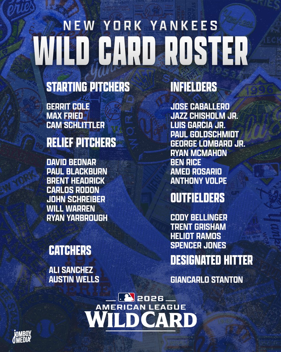 TalkinYanks's tweet photo. Yankees full Wild Card roster! https://t.co/WoZVNtCYDw