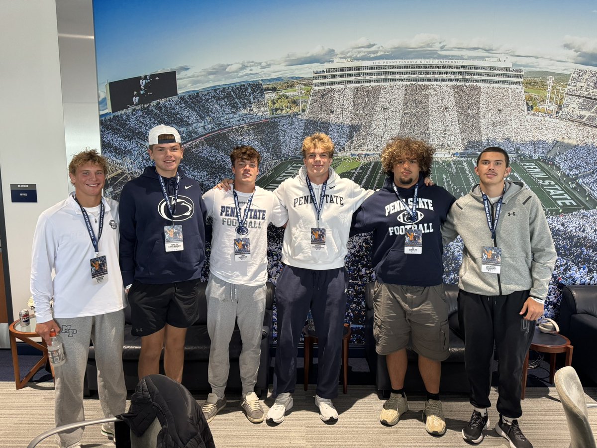 ParkinsonIV's tweet photo. Huge thanks to @PennStateFball @CoachMC_PSU @CoachSmith_9 @dantonlynn @CoachTerryPSU @MalloeMalloe @DerekHoodjer @TrentSlattenow @gabbymazzie @RyanSnyderOn3 @tyler_calvaruso @ChadSimmons_ @TomLoy247 @BrianDohn247 @EdOBrienCFB @TheUCReport @SWiltfong_ @Apexathletes_ @CoachGeorgeIII @GarageStrength  had a great time 🦁