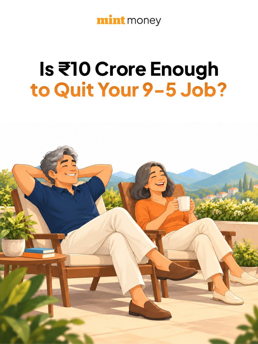 MintMoneyIndia's tweet photo. ₹10 crore is a big number. But is it your freedom number?

Your real target depends on inflation, taxes, returns and the lifestyle you want.

Swipe through five mistakes that could leave you short.

#FinancialFreedom #PersonalFinance #Money https://t.co/ty4nyfJLGb