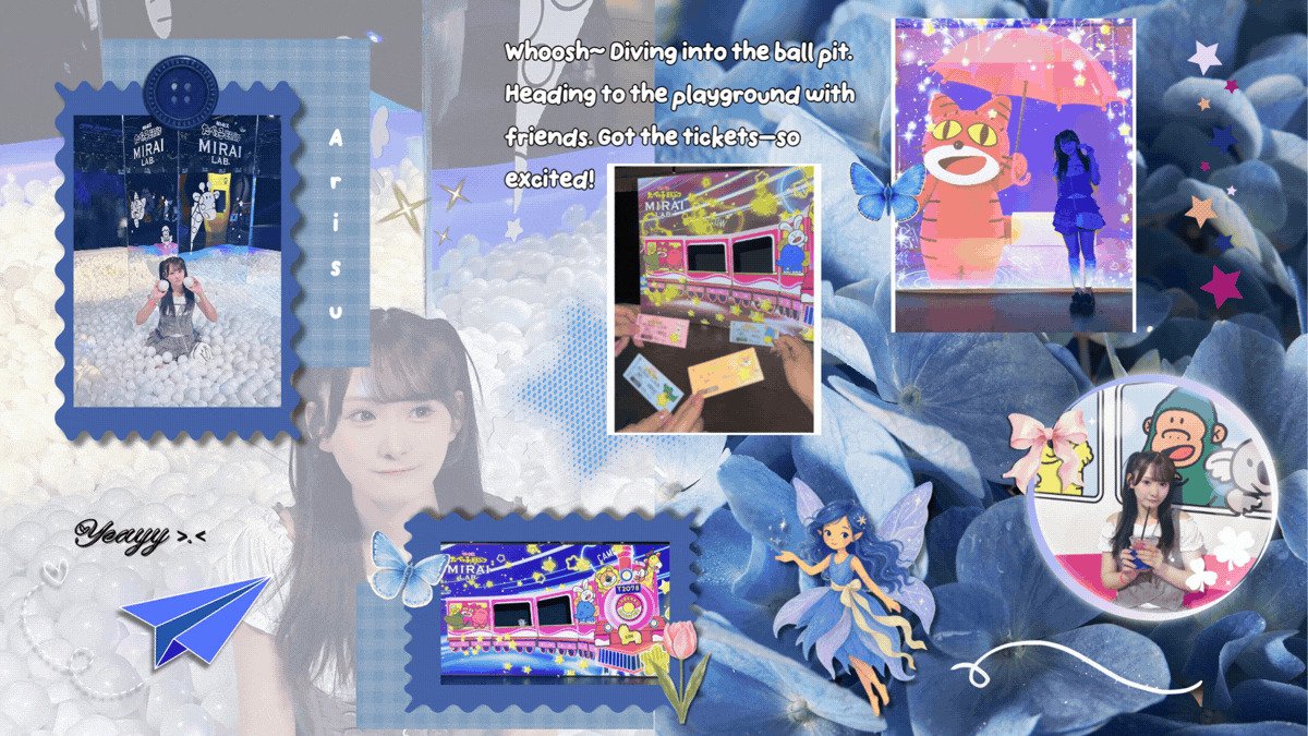 arisuyv's tweet photo. ꒰ ✉︎ ꒱... Yippie yeay goes to playground. Fancy ticket─It's time to create smile all day ⸜(｡˃ ᵕ ˂ )⸝♡ https://t.co/IOLaJsmQZD