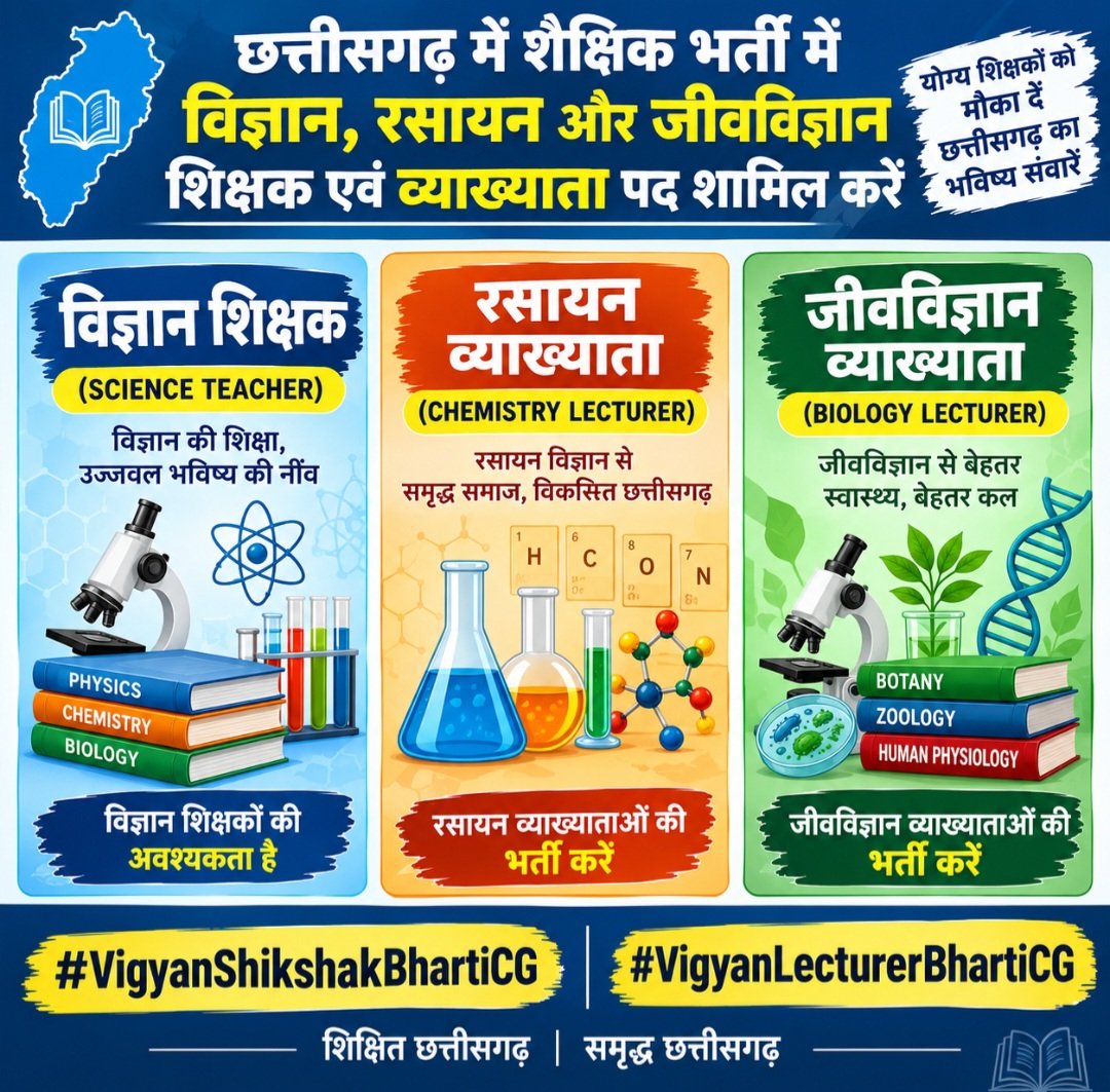 KeshavVishwkrma's tweet photo. ये राज्य है महान तो क्यों रिक्त है विज्ञान शिक्षक एवं विज्ञान व्याख्याता का स्थान?
@vishnudsai @ChhattisgarhCMO
@OPChoudhary_Ind @narendramodi @GajendraYdvBJP
#AddLecturerPostsCG #CGLecturerBharti https://t.co/HsvXFIj9hQ