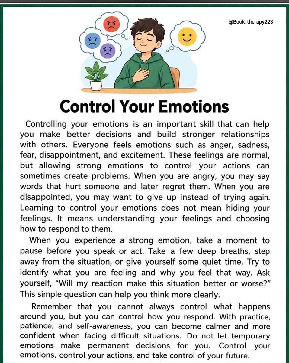 Book_therapy223's tweet photo. Control Your Emotions https://t.co/pkZpO46tGD