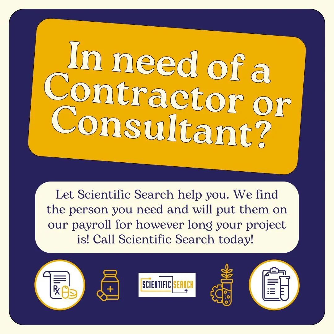 ScientificSch's tweet photo. Looking to hire a contractor? Scientific Search has been filling contract roles for decades!

Learn more here: https://t.co/RS2qgdheeE

#Hiring #ContractJobs #SciSearch https://t.co/oGOF3sbPDL