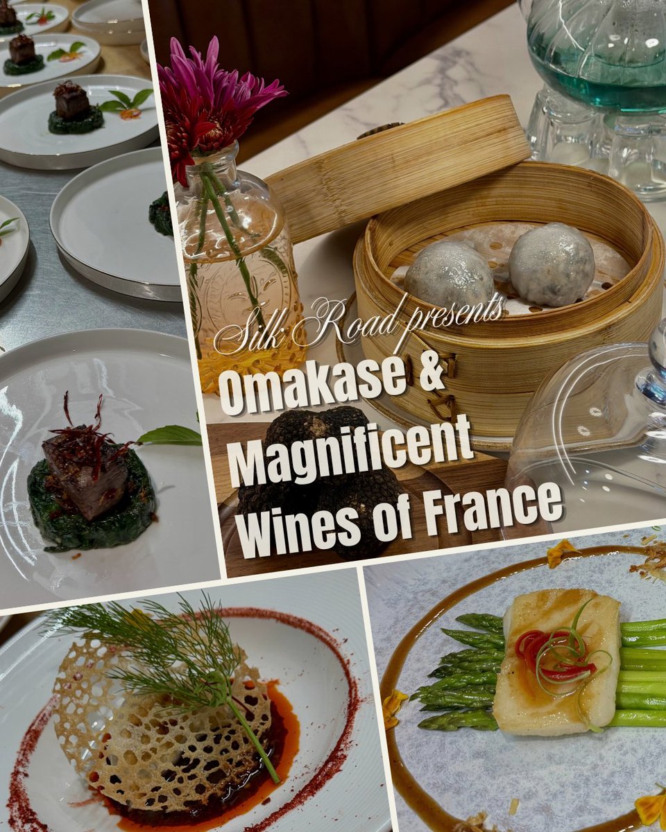 SilkRoadHTX's tweet photo. Thank you to everyone who joined our tasting event at Silk Road! Guests enjoyed French wine pairings with Truffle Crystal Fun Gor, Chilean Sea Bass, Wagyu Beef, and more.

Starting November, Silk &amp; Vine launches as a monthly series. Details coming soon!

#SilkRoad #SilkAndVine https://t.co/D77Hp8nxyR