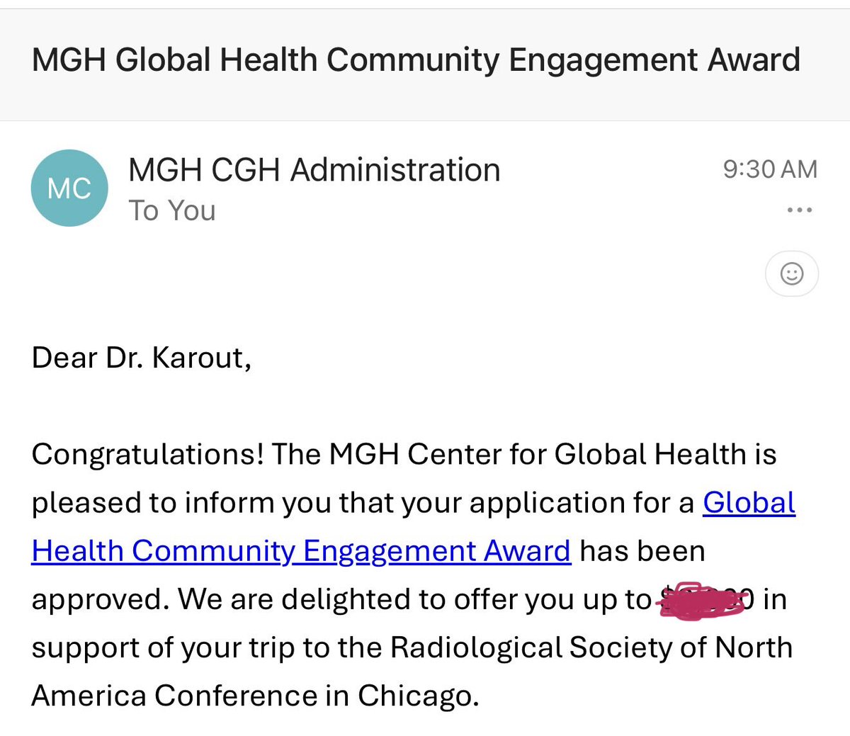 Lina_Karout1's tweet photo. Very grateful to the MGH Center for Global Health for awarding me the Global Health Community Engagement Award for the second time. Thank you for the continued support of my work and for supporting my participation at RSNA in Chicago this year! ❤️@MGBResearchNews, @MGH_Webster, @MGBRadEdu, @MGBCADE, @MGHGlobalHealth