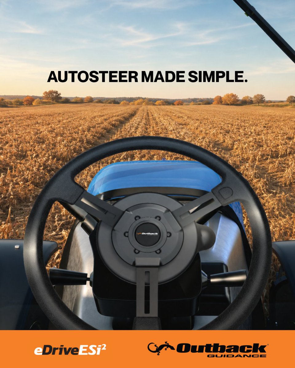 Outback_GPS's tweet photo. Autosteer made simple.

Paired with MaveriX, eDriveESi2 helps keep your machine on line for more consistent passes and less unnecessary overlap.

Learn more: https://t.co/KPqI6KmR2e https://t.co/VKZD8C5tF9