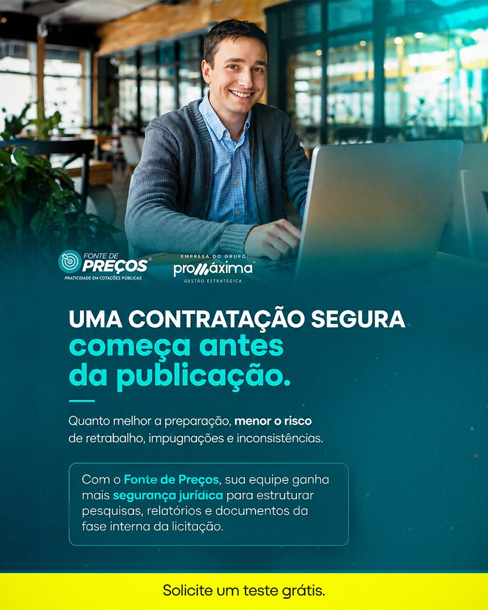 FonteDePrecos's tweet photo. Grande parte dos problemas de uma contratação pode ser evitada quando a equipe dispõe de informações confiáveis desde o planejamento. 

Pesquisas bem fundamentadas, critérios claros e documentação consistente ajudam a antecipar questionamentos e reduzem a necessidade de correções https://t.co/QGI5Hm10n2