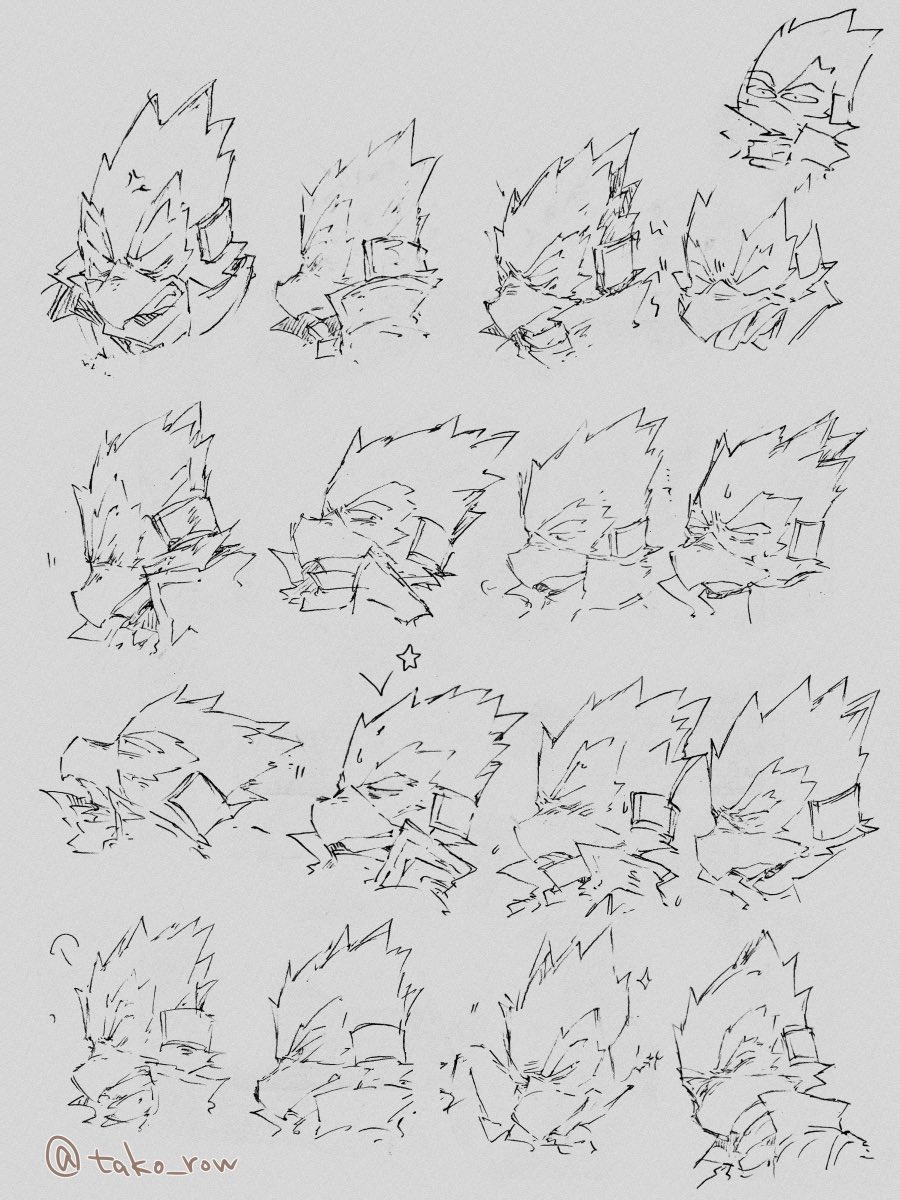 tako_row's tweet photo. 前やった表情練習その2+アナログ元絵
トリ難しいけど楽しい https://t.co/JPiejgA95O
