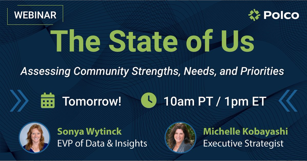 polco_us's tweet photo. We go live tomorrow.

Last chance to join The State of Us, our free webinar on turning resident voice and public data into stronger community priorities.

Sept 30, 10a PT / 1p ET Register, recording sent to all: https://t.co/efOpS1EHB6 https://t.co/ce7PAMQemm