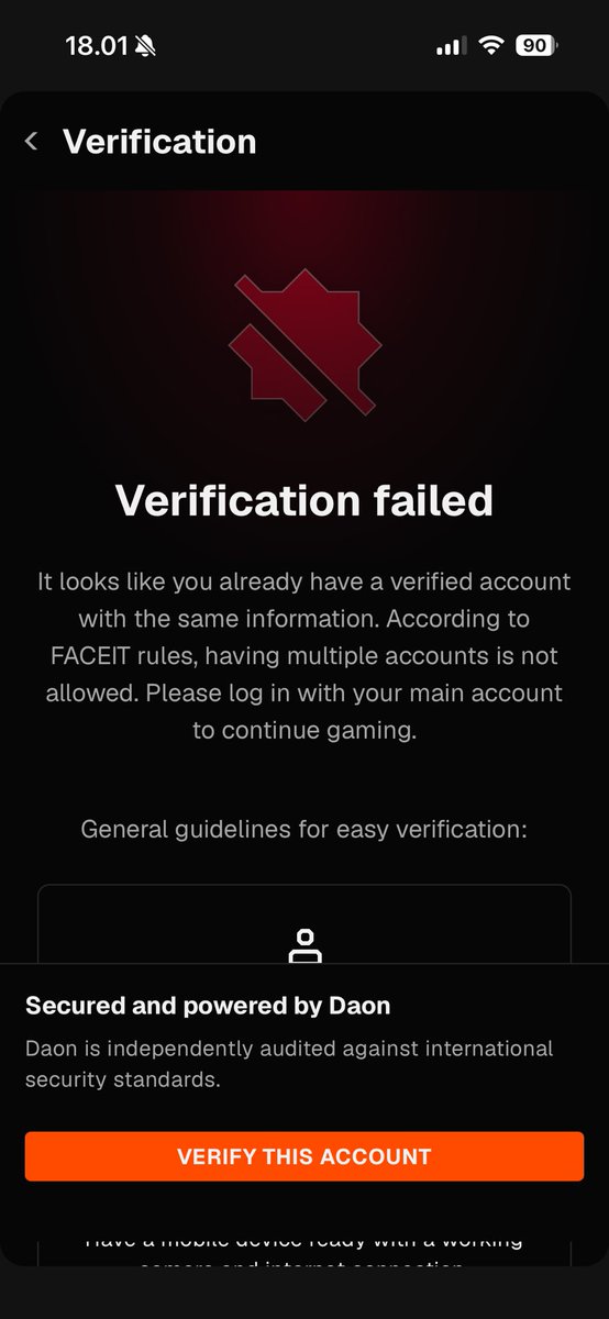 omidatae's tweet photo. I don’t even have multiple accounts. My current one y0roi is my first and only one. @FACEITSupport https://t.co/76cN61MnvB