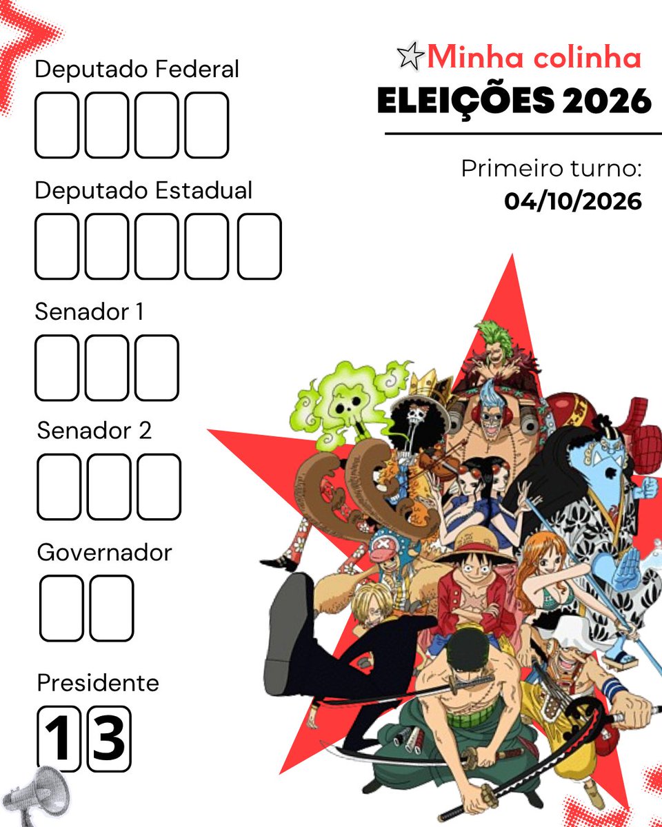 acervomugiwaras's tweet photo. Faltando alguns dias para a eleição e o acervo trouxe a colinha dos mugiwaras para vocês!!

Imprimam a colinha para conseguirem levar para as urnas já que o celular não é permitido. Votem consciente e deixem os piratas do chapéu de palha orgulhosos! 🏴‍☠️ https://t.co/8J3TDB20eg