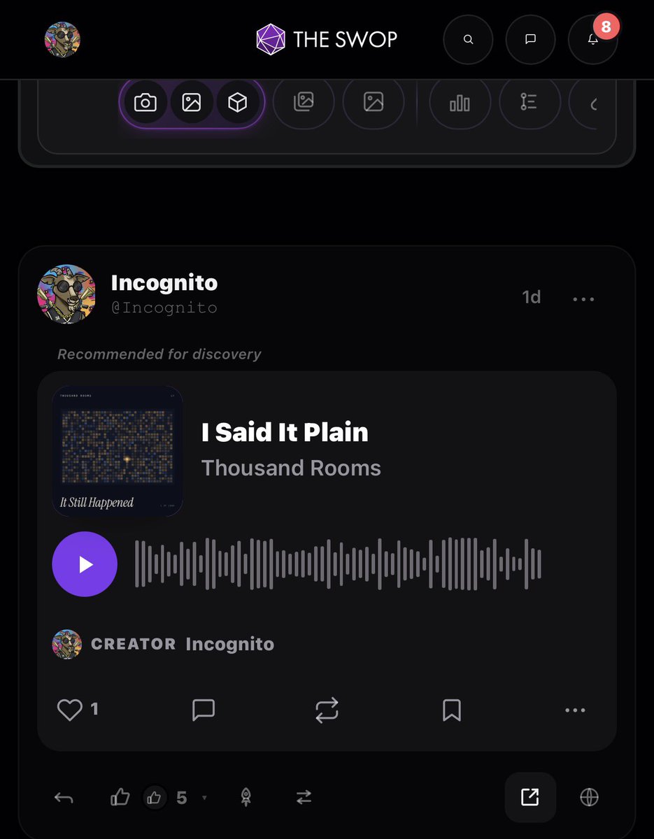 incognitoV1_'s tweet photo. Literally made a song with my AI agent from Claude about this moment if they decided to pull it offline from its perspective 

Only available on @The_Swop 

https://t.co/cX9wpckYE2 https://t.co/bZLNcAogrr