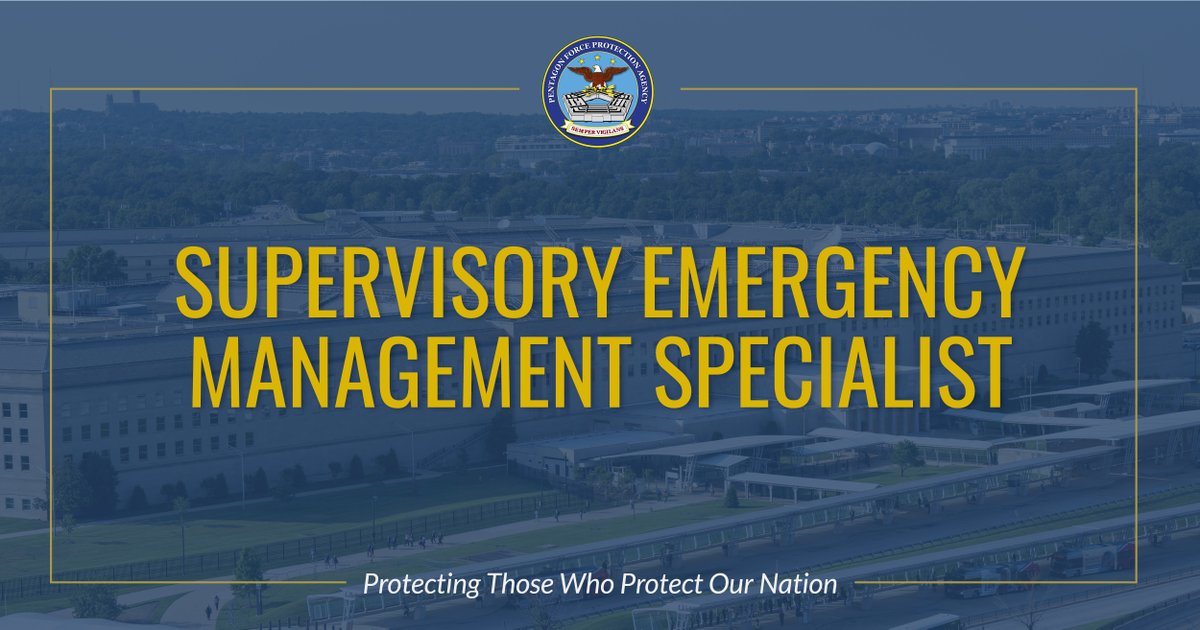 PFPAOfficial's tweet photo. 📢SEEKING Supervisory Emergency Management Specialist (GS 15) to join our federal #LawEnforcement agency in the Pentagon, Arlington, VA. Apply no later than 10/2/2026 on @USAJOBS: https://t.co/M9dEfmjr0v https://t.co/NpnUIgyZC7