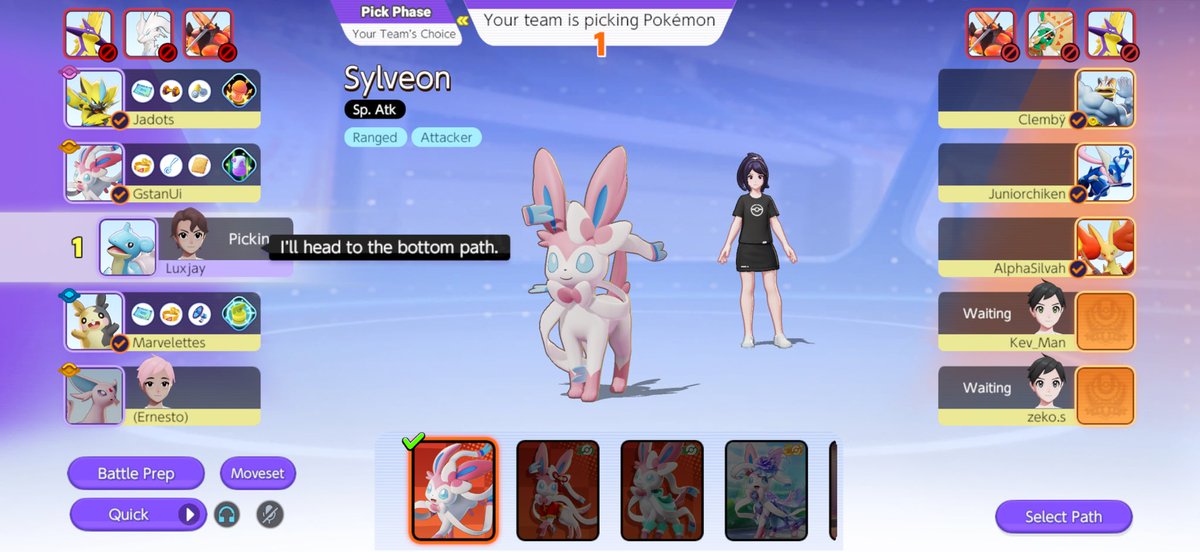 mof3ng's tweet photo. Luxjay saw I banned garde and the ban didnt go through. He then prepicked gardevoir after he saw someone on our team pre picked gardevoir. To top it off, after they picked something other than gardevoir luxjay went back to pick a defender. My 🐐 https://t.co/f7RbmcM5aP