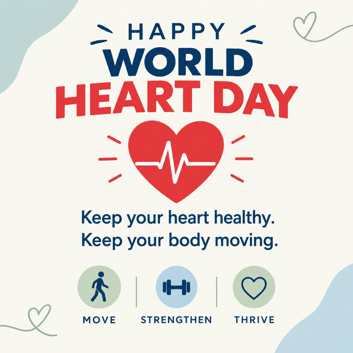 excelptnj's tweet photo. ❤️Happy World Heart Day! ❤️

This World Heart Day, take a moment to prioritize your health, keep your body moving, and give your heart the care it deserves. 🫀💪

#WorldHeartDay #HeartHealth #health #wellness #rehab #excelptnj #gettingbettertogether https://t.co/FfPhUFX0TB