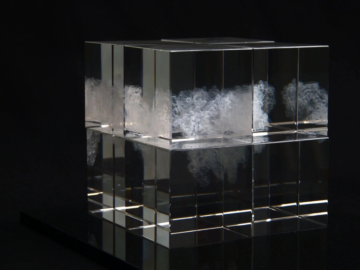 AestheticaMag's tweet photo. #MeetTheShortlist Aesthetica Art Prize 2026: Katharine Dowson
In 'A Window to a Future of an HIV Vaccine', Dowson depicts the virus' microscopic complexity in eight laser etched glass blocks.
At York Art Gallery until 15 November: https://t.co/BHbvkRgiJR https://t.co/QR6OdJe5gH