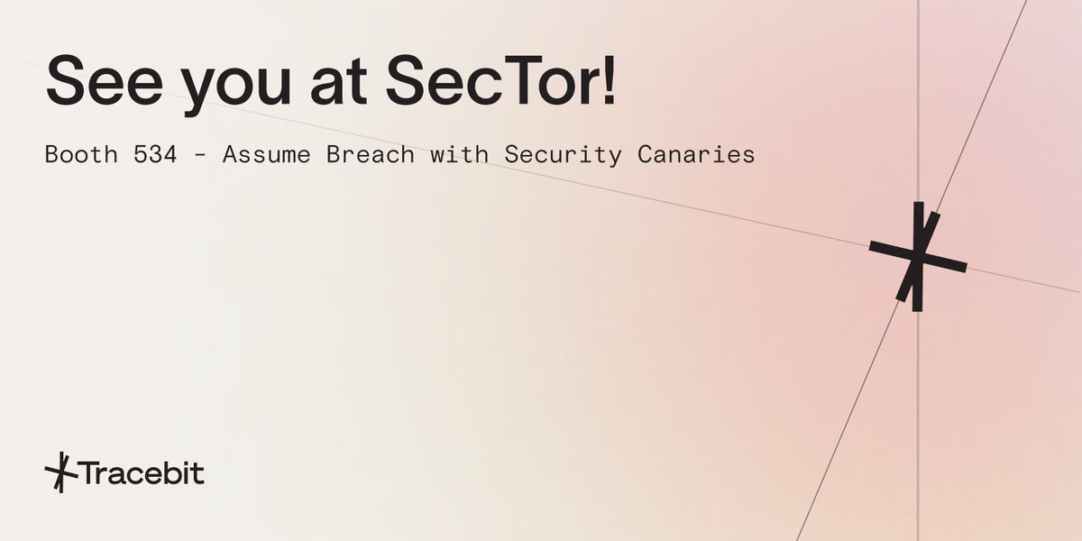 tracebit_com's tweet photo. We're heading to Toronto for SecTor! 🚀

Booth 534 in the Business Hall. Bruce is speaking Tuesday at 11:35am in Room 718AB on detecting and disrupting AI attackers in the cloud.

See you there! https://t.co/CyK70h6Fie