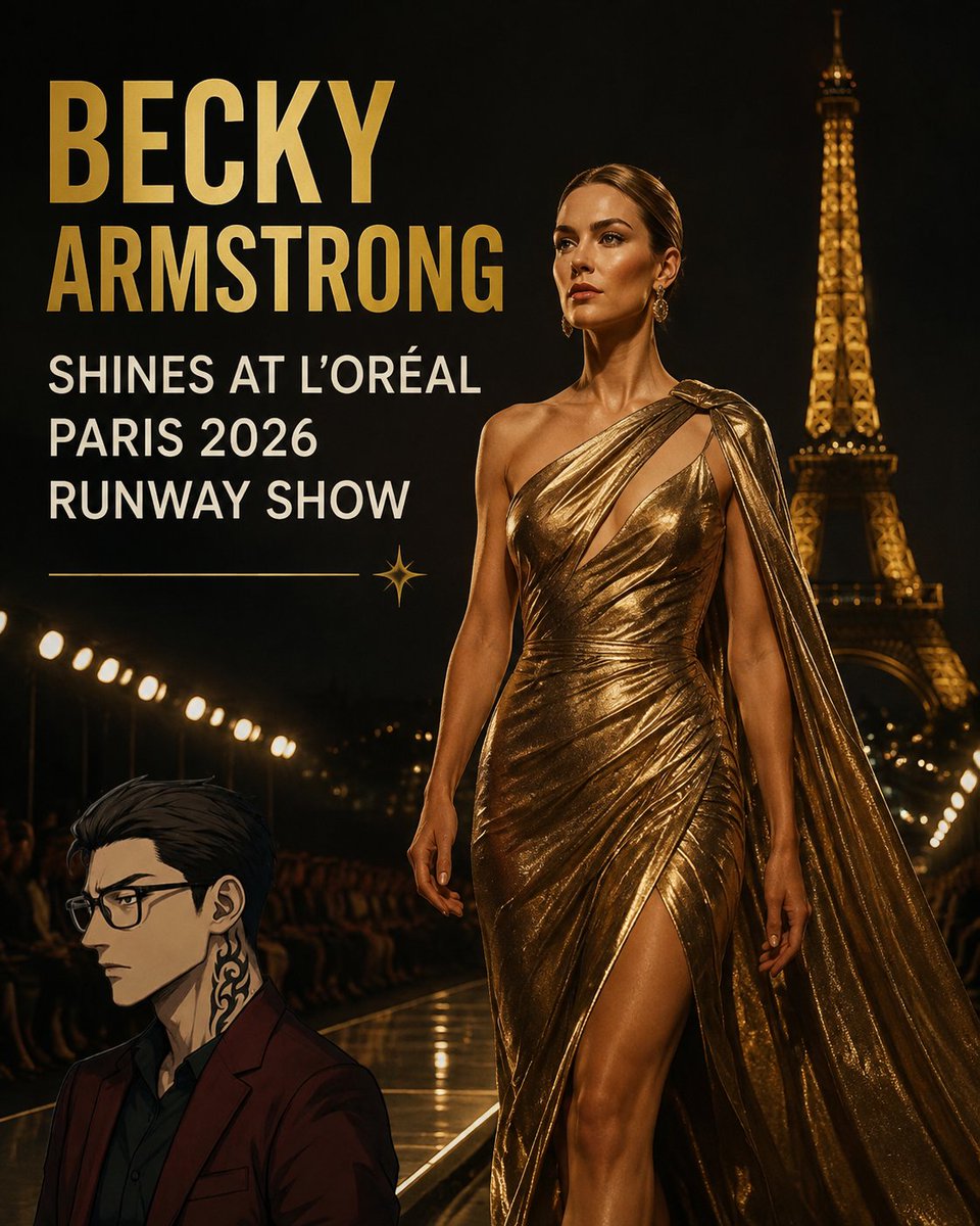 haonguyen6868's tweet photo. Becky Armstrong owned the L’Oréal Paris 2026 runway in Paris, radiating elegance, confidence, and global star energy beneath the Eiffel Tower ✨ https://t.co/Sq1QN03a7j