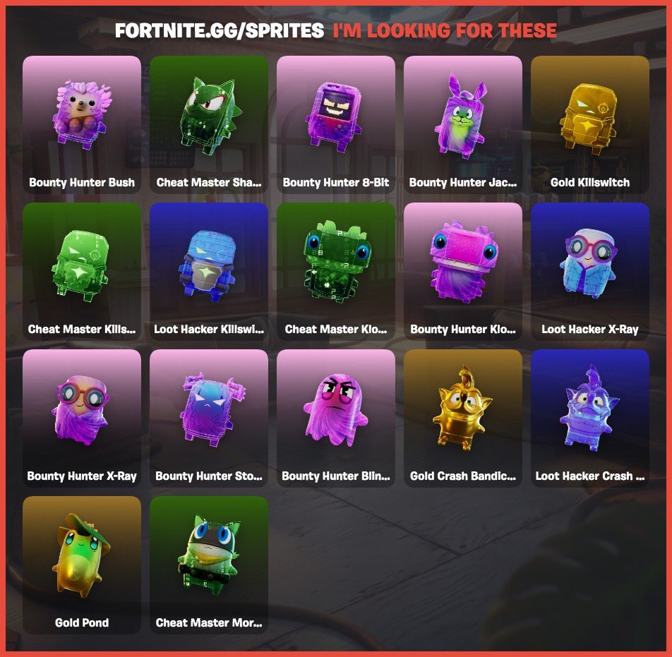 FleurDeBrittany's tweet photo. my Sprite progress so far! #fortnite #override #sprite #sprites #tracker #new #epicgames #fn 💖 https://t.co/4AlC9vZvoe