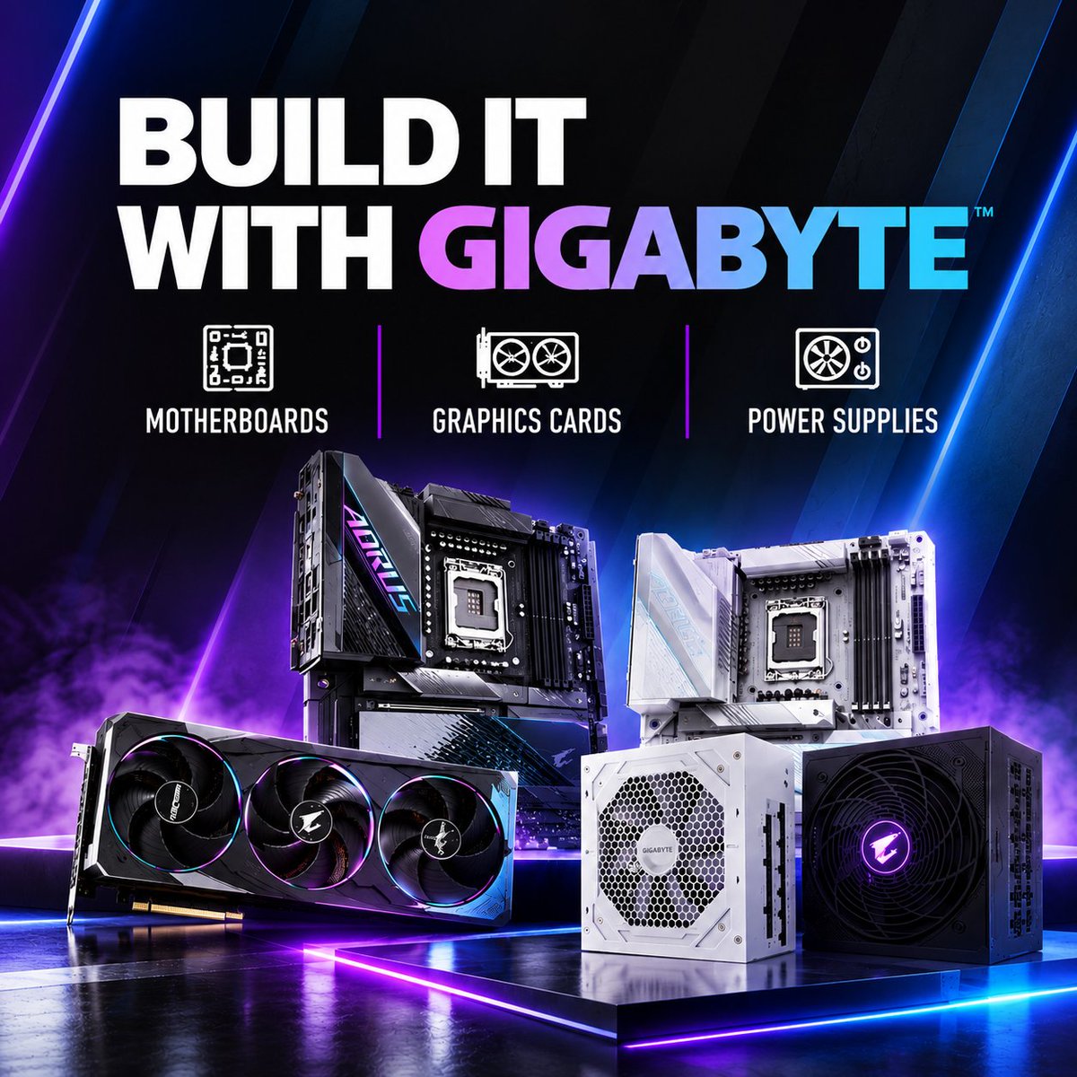 TargetCompUK's tweet photo. Build it better with @GigabyteUK 

From powerful Graphics Cards and feature-packed Motherboards to reliable Power Supplies, discover the components you need to take your next PC build to the next level.

Explore the GIGABYTE range: https://t.co/pXkbLqs7mc https://t.co/phZGDXMS5W
