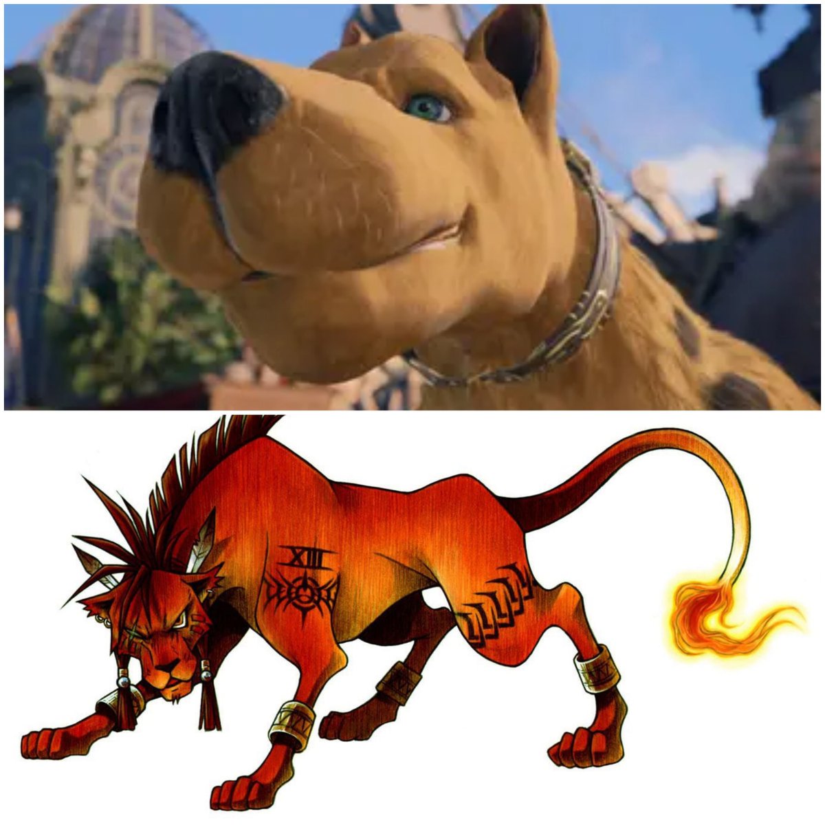 Overrwhelminng's tweet photo. @finalfantasyvii Cid and Red XIII
Between Remake and Original
Completely different characters with the same names only 💩💩 https://t.co/Ba74NQiMbv