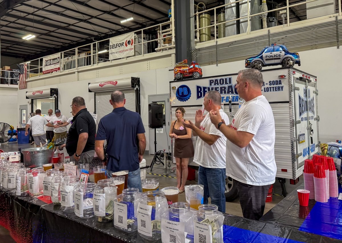 BELFORGroup's tweet photo. Recapping a fantastic evening at BELFOR as we hosted the 3rd Annual Cheers to CVC: Battle of the Badges! 🛡️🚒
 
This event gave us a wonderful opportunity to support the Crime Victims’ Center of Chester County while bringing together law enforcement, the fire service, community leaders, and valued industry partners right at our facility.
 
Together, we helped raise more than $80,000 to support CVC’s essential mission in our community. Thank you to everyone who made this event such a success! 😊

#BELFOR #CommunityFirst #BattleOfTheBadges #ChesterCounty #CrimeVictimsCenter #SupportLocal