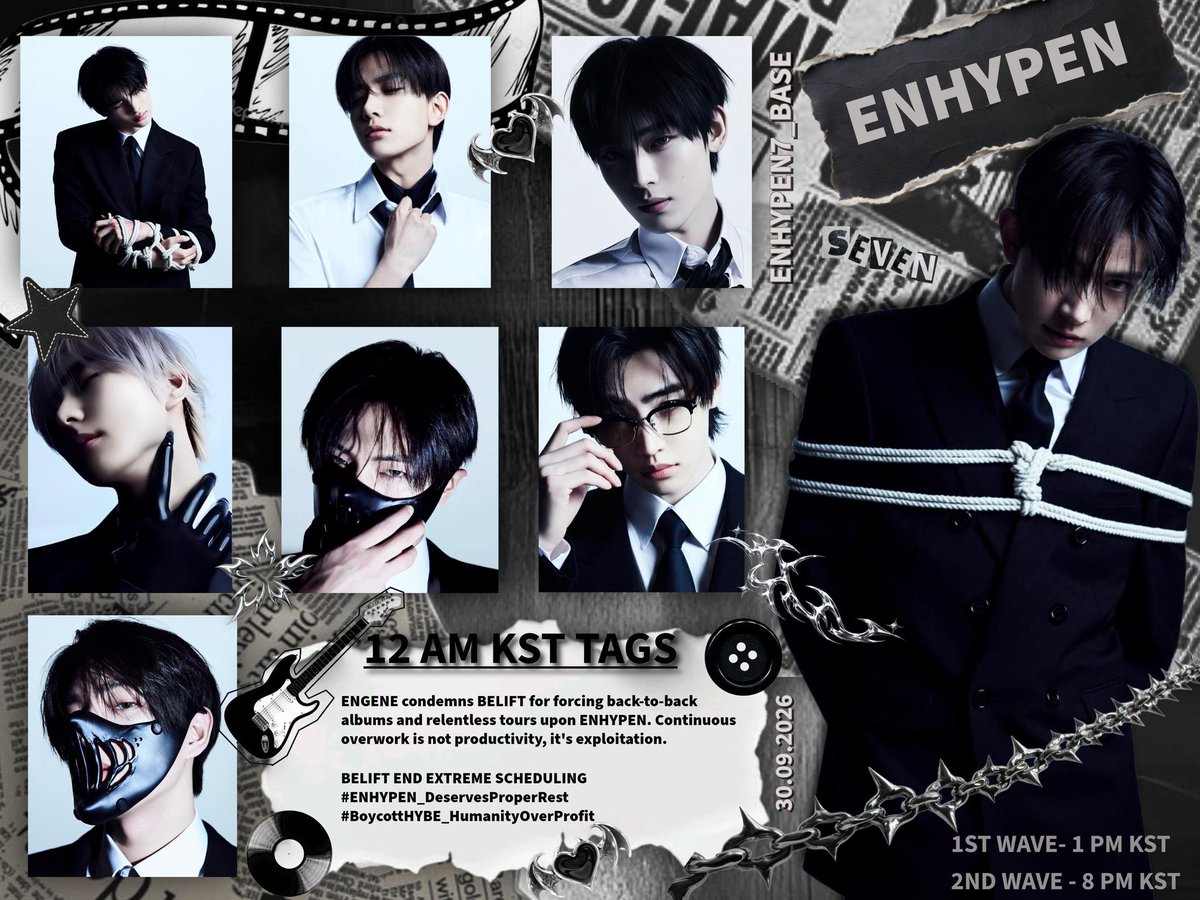 Merry_k7's tweet photo. NEW TAGS 🪽

ENGENE condemns BELIFT for forcing back-to-back albums and relentless tours upon ENHYPEN. Continuous overwork is not productivity, it's exploitation.

​BELIFT END EXTREME SCHEDULING
​#ENHYPEN_DeservesProperRest
#BoycottHYBE_HumanityOverProfit https://t.co/jMhFvnO0Zo