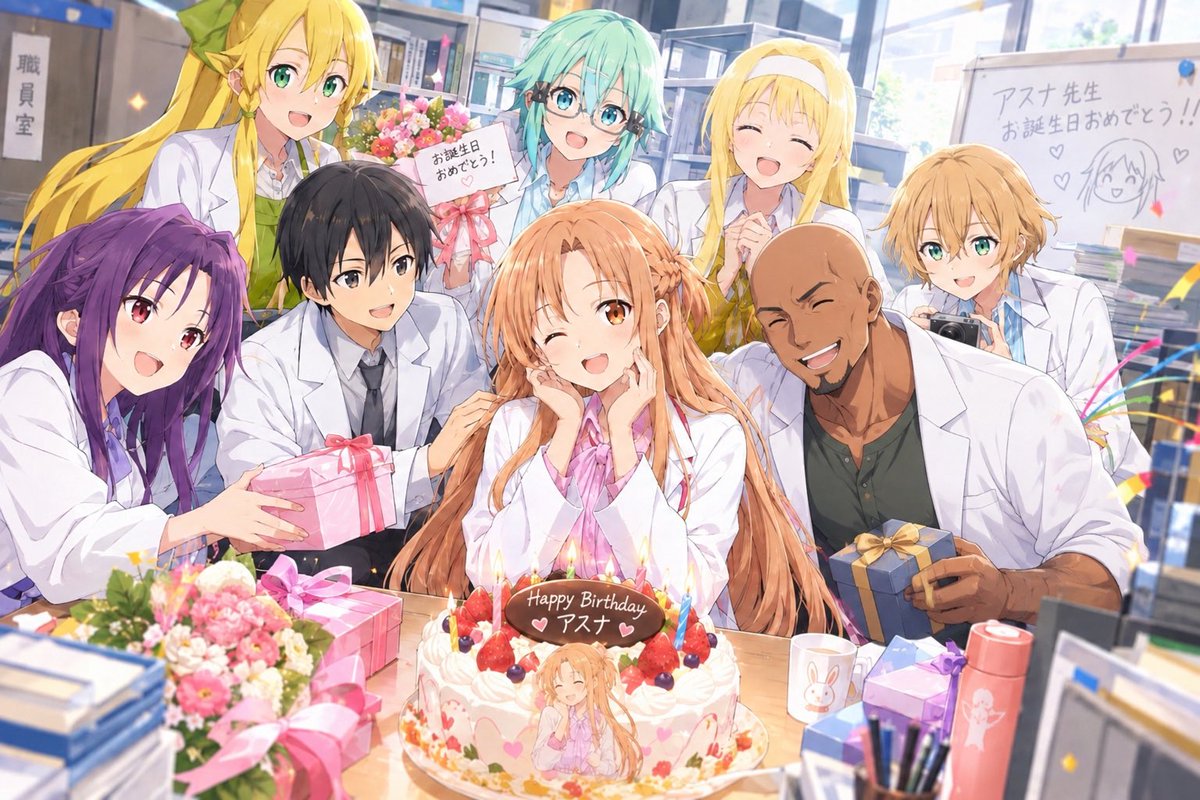 kusotni2's tweet photo. アスナ誕生日おめでとう🎊
＃アスナ誕生祭2026
#ソードアートオンライン
＃アニメキャラ https://t.co/xbRAGfnw0S
