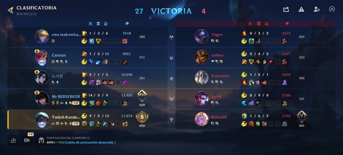 KuraleksTwitch's tweet photo. Manifiesto por la Integridad Competitiva de Wild Rift.

Hoy he cortado directo tras vivir por tercera vez esta temporada lo que Riot Games intenta ocultar: partidas 100% contra bots en modo Clasificatoria tras encadenar derrotas.   

Un 27-4 en 11 minutos. Nombres autogenerados, patrones erráticos y una victoria artificial diseñada exclusivamente para manipular la dopamina del jugador y evitar que cierre la aplicación.

Como creador y jugador que dedica su tiempo a este juego, me niego a normalizarlo:

- El rango está adulterado: Si las rachas negativas se compensan con IAs camufladas, el elo deja de tener valor real.

- Manipulación psicológica: Tratar a una comunidad competitiva como a usuarios casuales que necesitan victorias de consolación es una falta de respeto.

- Falta de transparencia: Exigimos que @wildrift y @riotgames confirmen públicamente si existe un algoritmo de retención mediante bots en ranked y en qué divisiones opera.

No voy a jugar una sola partida clasificatoria más en directo hasta que Riot se pronuncie de forma clara. 

Si estás harto de que jueguen con tu tiempo, comparte esta publicación. 
Es hora de que den explicaciones.