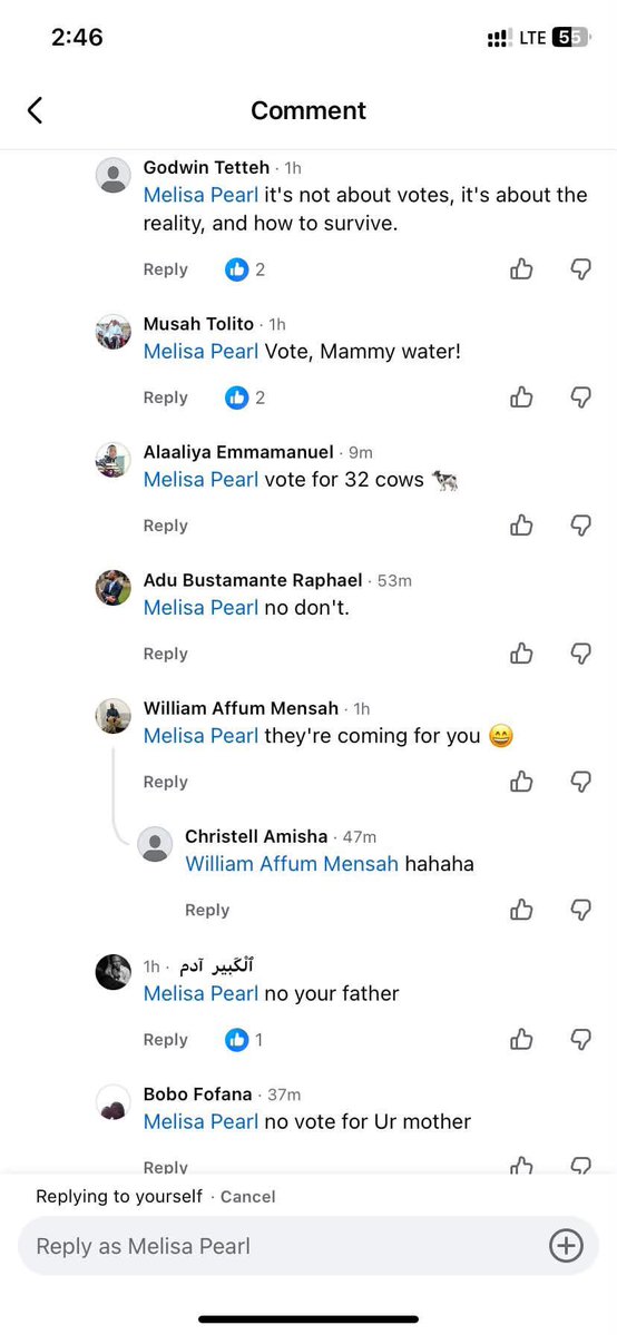 _Fiifi_Sage's tweet photo. Ghanaians are angry ooo. See how they dealt with Melissa Pearl who is even an NPP activist 🤣🤣🤣🤣🤣💔 https://t.co/EgDye1xlCM