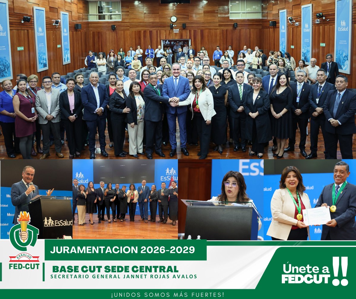 FedCut's tweet photo. ¡Compromiso y gestión por la unidad! 🇵🇪✨

Se llevó a cabo la Juramentación de la Junta Directiva Base CUT Sede Central, con el respaldo de CDN FEDCUT y el senador Carlos Caballero, reafirmando la defensa de los trabajadores.

¡Seguimos unidos y fuertes! 💪

#BaseCUTSedeCentral https://t.co/kaOo119mgo