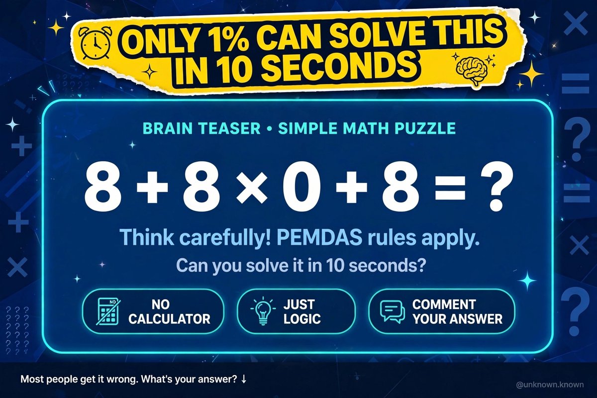 UNKNOWN57845's tweet photo. ONLY 1% CAN SOLVE https://t.co/1QDXIayrWx