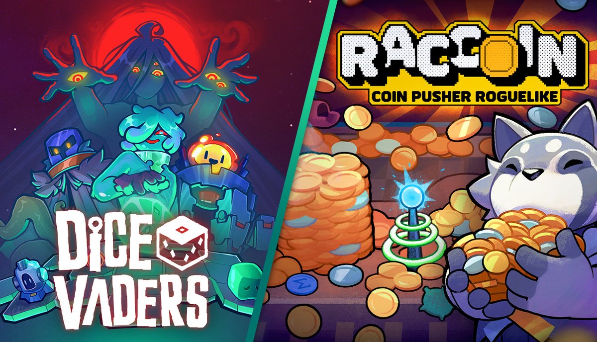dicevaders's tweet photo. Dice, aliens, shiny coins, and huge scaling combos.  What else do you need? 🎲🪙

Grab the Dicevaders + RACCOIN Steam Bundle here: https://t.co/vcxCrVJph2

#dicevaders #RACCOIN #roguelikes @RaccoinGame https://t.co/oTuG6YGKIw