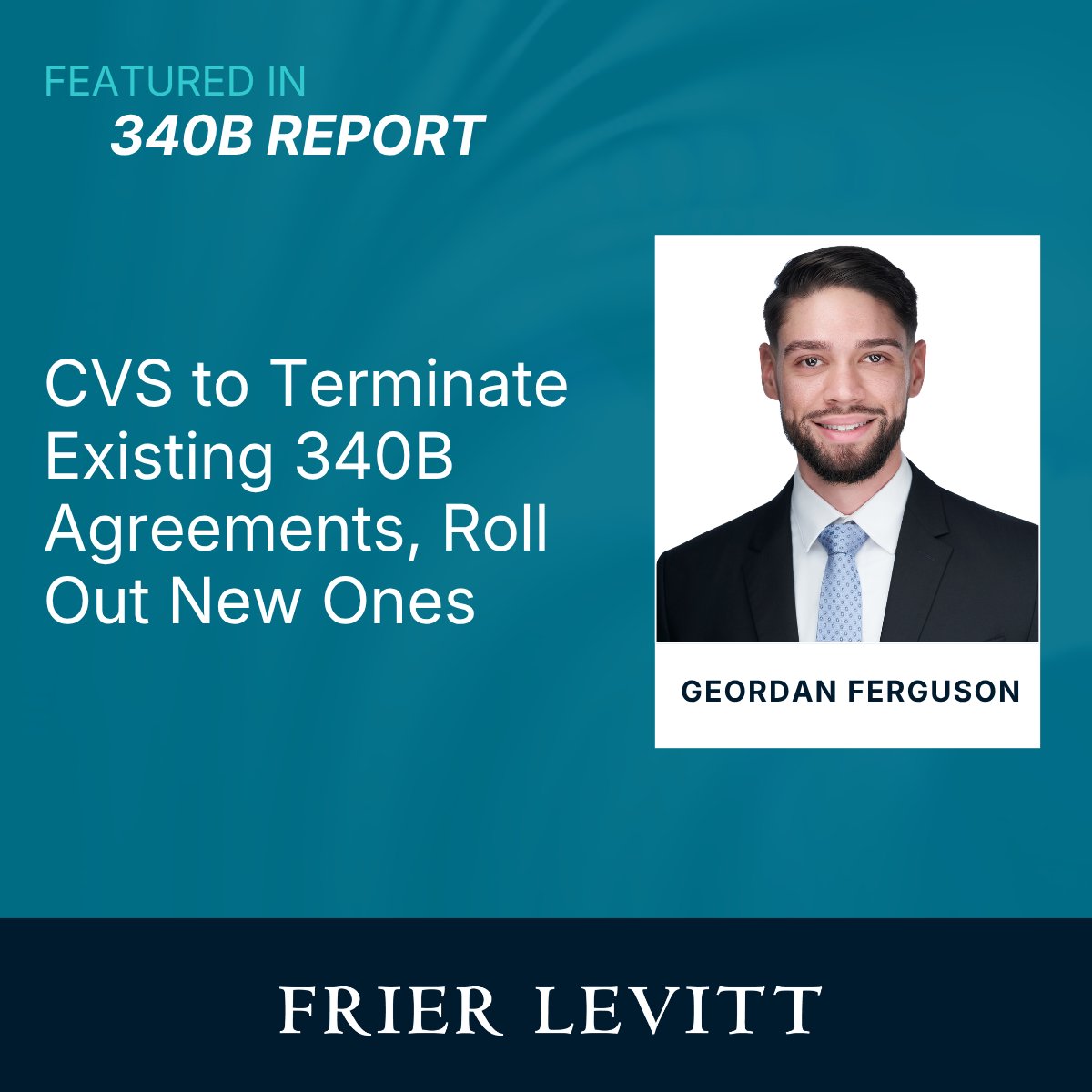 FrierLevitt's tweet photo. CVS is terminating existing 340B agreements and rolling out new terms for 2027 as five federal lawsuits brought by 340B hospitals remain pending.

Covered entities should carefully review the new terms before the Dec. 1 deadline.

Read more in 340B Report (subscription required): https://t.co/ZdCryQYnVF

#340B #ContractPharmacy #FrierLevitt