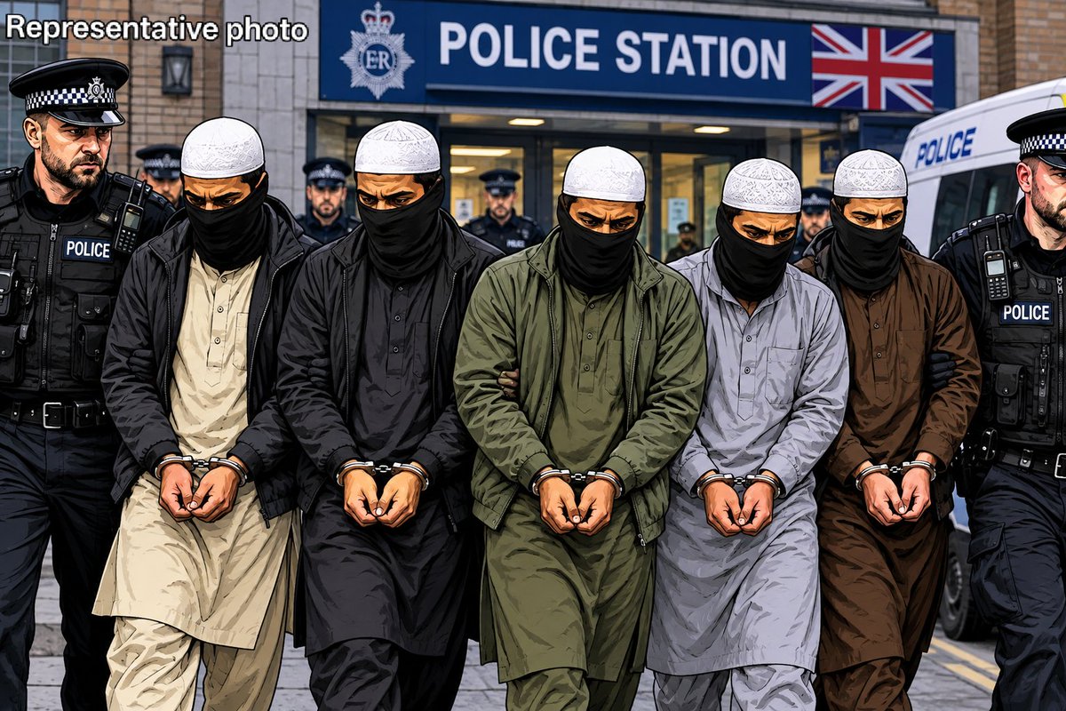 RealBababanaras's tweet photo. The United Kingdom is releasing five Muslim terrorists accused of planning an attack on an American airbase. All these terrorists are migrants, of whom three are Pakistani, one is from Palestine, and another is from Turkey.

Those who say that the UK will fall first as an Islamic State in Europe are wrong. The UK has already fallen.

Leftist and jihadi elements have infiltrated the United Kingdom's ecosystem so deeply that, even if it wanted to root them out now, it would be unable to do so.

If native Britons do not stage a revolution in the next few years, there is no doubt that the United Kingdom will become the new Pakistan.

These jihadi elements have infiltrated everything, from politics and security forces to even intelligence agencies.

My own calculation is that by 2047, the UK will pass entirely into Islamic hands.

The UK's habit of sheltering terrorists and leftists in the name of multiculturalism will destroy its entire culture.