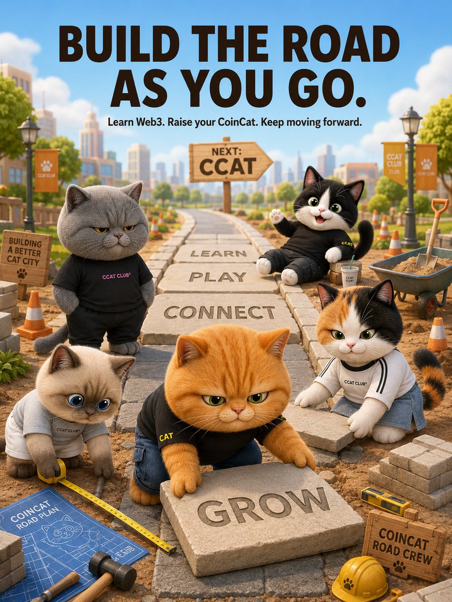 Coincat_Global's tweet photo. The road ahead won’t build itself.
Learn, play, and build it with CoinCat. 🐾
#CoinCat #CCAT https://t.co/lLhcUezRde