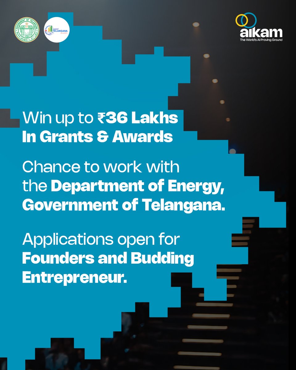 Aikam_Official's tweet photo. Powering Telangana with Agentic AI-EnergyTech Innovation Challenge brings together founders, budding entrepreneurs, and innovators to build real-world solutions for energy challenges, with the potential to create impact beyond borders.

#PoweringTelangana #AgenticAI #EnergyTech https://t.co/hY4zRisccm