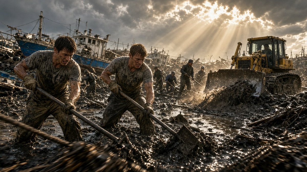 japan_nobunaga's tweet photo. Nobody gave the order for the families of Misawa Air Base to march.

When the 2011 tsunami tore through the neighboring port towns of Hachinohe and Misawa, Japanese fishing fleets were crushed into twisted metal heaps.
Tons of black, toxic harbor sludge buried the docks.
Local elderly fishermen sat in the ruins of their life's work, completely paralyzed by grief.

Inside the security perimeter of Misawa Air Base, thousands of American service members and their spouses had running water, heat, and safety.
They could have stayed behind the fence.
They were off-duty.

Instead, an unofficial armada formed.

American airmen in muddy physical training sweats, sergeants, wives, and teenage kids loaded pickup trucks with home-depot shovels, brooms, and crowbars.
They walked right out the front gate and into the waist-deep black mud.

For weeks, over a thousand American volunteers worked shoulder-to-shoulder with Japanese fishermen.
They cleared five million pounds of debris with hand tools.
They wrenched crushed boats from the sludge so fishermen could salvage their engines.
When a 70-year-old boat captain tried to bow to an American airman in gratitude, the young soldier covered in black sludge refused to let him bow.
He hugged the old man tight and said:

“WE ARE NEIGHBORS. WE DON'T LEAVE FAMILY IN THE MUD.”

True strength isn't stealth bombers or aircraft carriers.
True strength is nineteen-year-old Americans bleeding through their work gloves just to see a foreign grandfather smile again.

America, your children have the biggest hearts on this planet.
Never let anyone tell you otherwise. 🇺🇸🤝🇯🇵