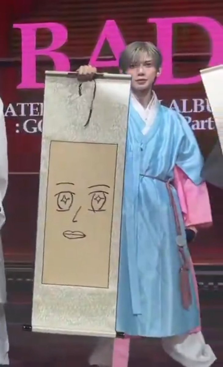 tintintintiny's tweet photo. he’s showing off his self portrait like an animal crossing character https://t.co/obJoDeqVi0